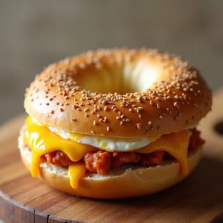 Chorizo, Egg and Cheese  Bagel