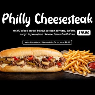 Philly Cheesteak with fries