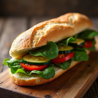 Vegetarian Sandwich on French baguette
