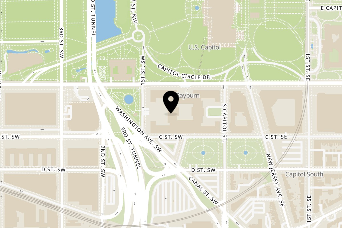 Map showing the location of PX JAVA: Taqueria & Cafe on 45 Independence Ave SW #2073 in Washington